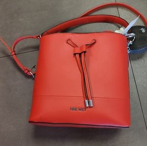 Bright red nine west bag